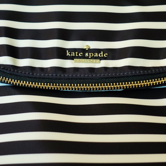 Kate Spade Black and White Stripes Nylon Devin - Picture 4 of 8
